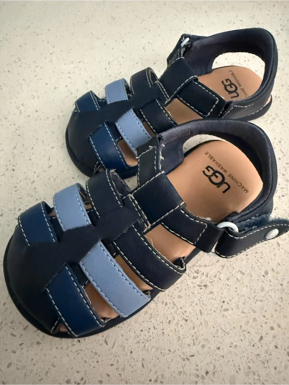 UGG Kolding Kids' Blue Leather Sandals